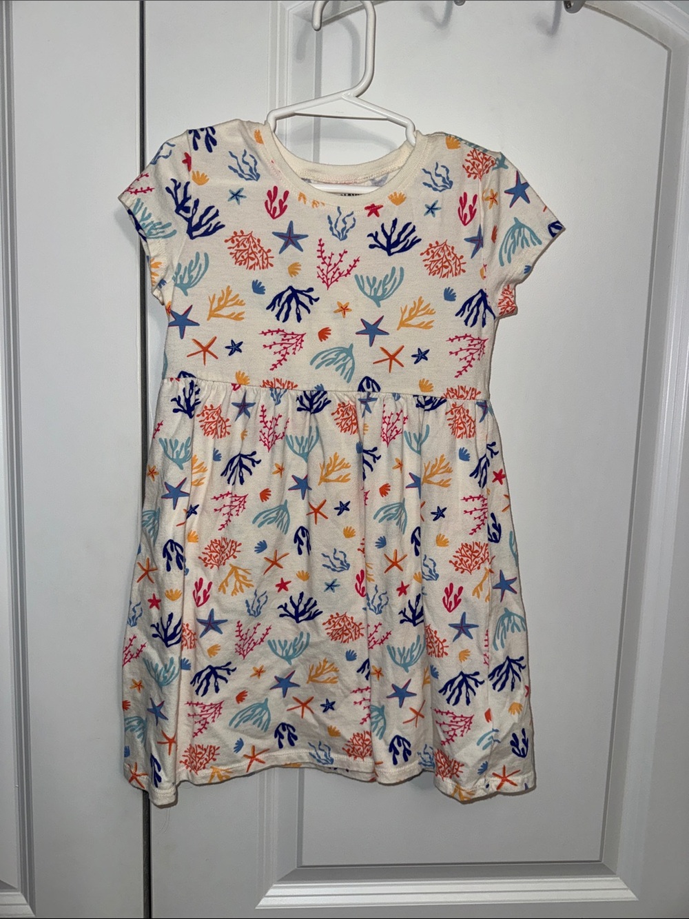 Old Navy Cream Dress with Multicolor Sea Life Print
